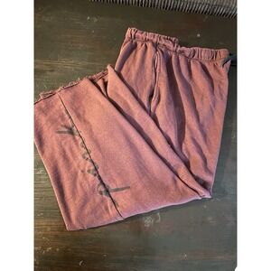 Victoria Secret PINK Wide Leg Pant Sweatpants Big Logo XXL Maroon A12